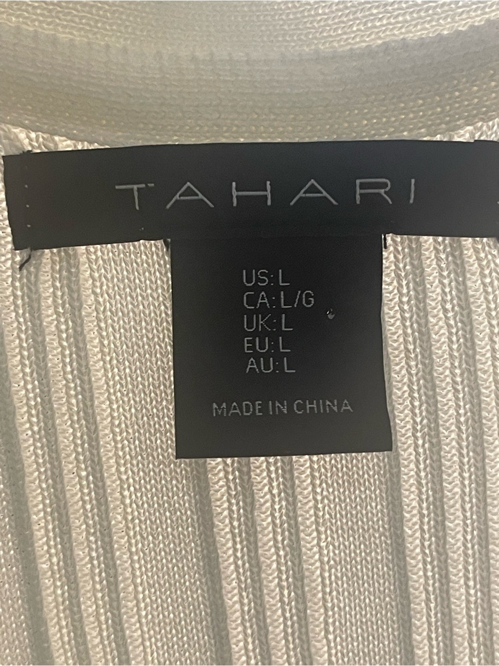 Tahari ribbed knit texture with gold button details midi dress. Size large GUC - Picture 4 of 6